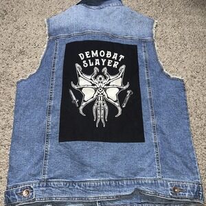 Stranger Things Denim Vest Mens L Eddie Munson Hellfire Club Demobat Slayer